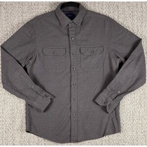 Mens Gray Workwear Button Up Shirt Small Utility Outdoor Casual Cotton Pockets
